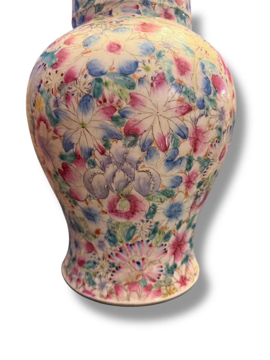 Vase chinois en porcelaine Mille fleurs Guangxu-photo-5