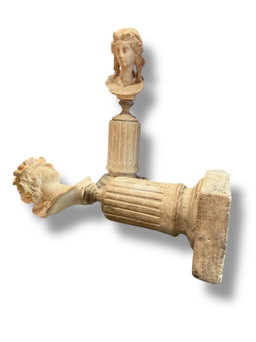 Pair Of Neoclassical Female Busts In The Antique Style-photo-1