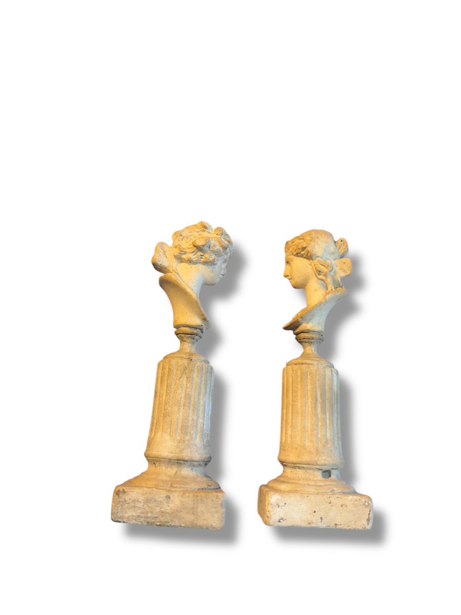 Pair Of Neoclassical Female Busts In The Antique Style-photo-8