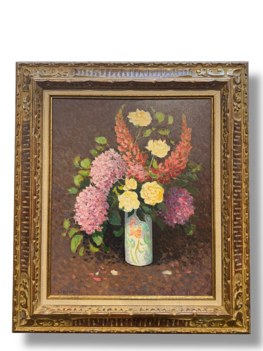 Jean-Paul SAVIGNY Importante Nature morte bouquet de fleur-photo-2
