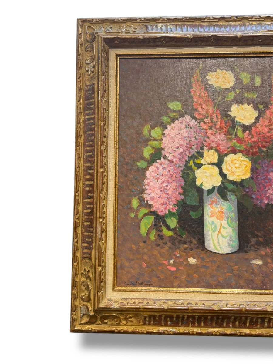 Jean-Paul SAVIGNY Importante Nature morte bouquet de fleur-photo-3