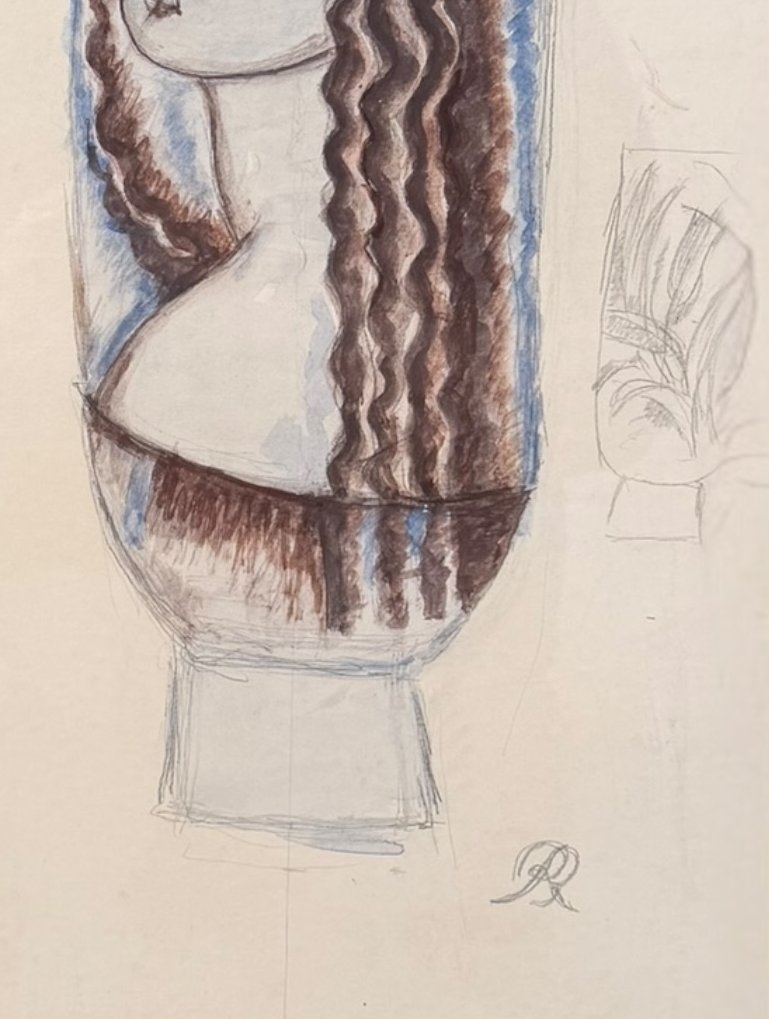 René Buthaud Large Study Of An Art Deco Vase-photo-2