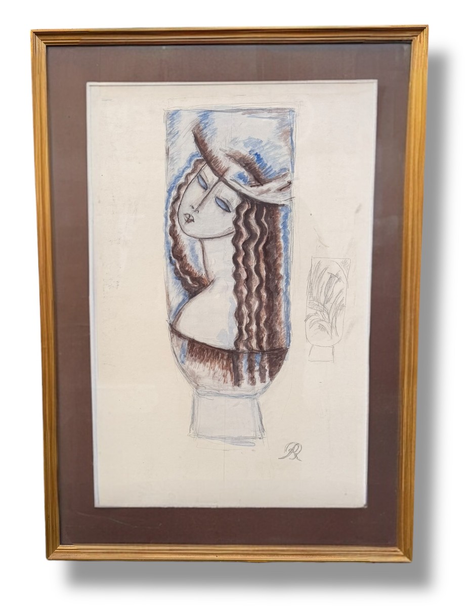 René Buthaud Large Study Of An Art Deco Vase