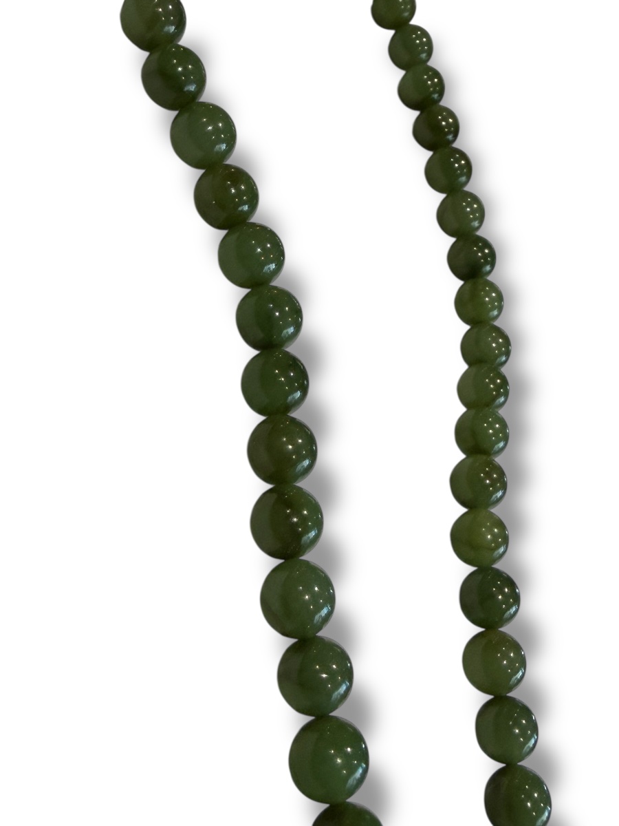 Collier chinois en perles de jade -photo-2