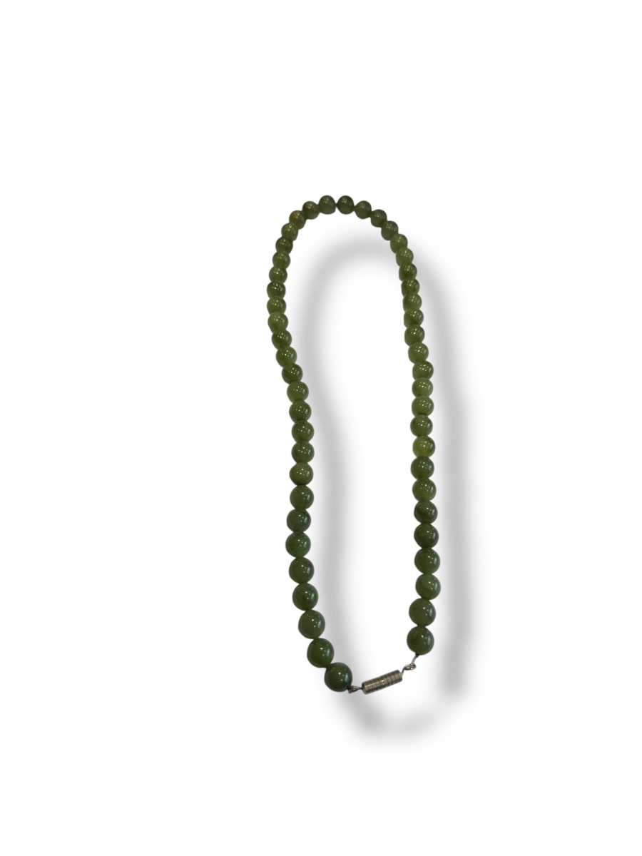 Collier chinois en perles de jade -photo-6