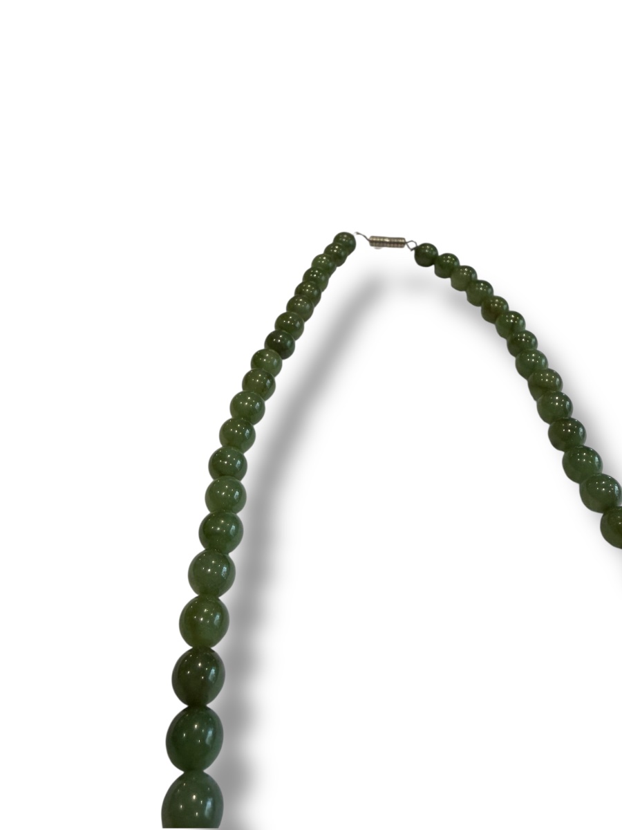 Collier chinois en perles de jade -photo-7
