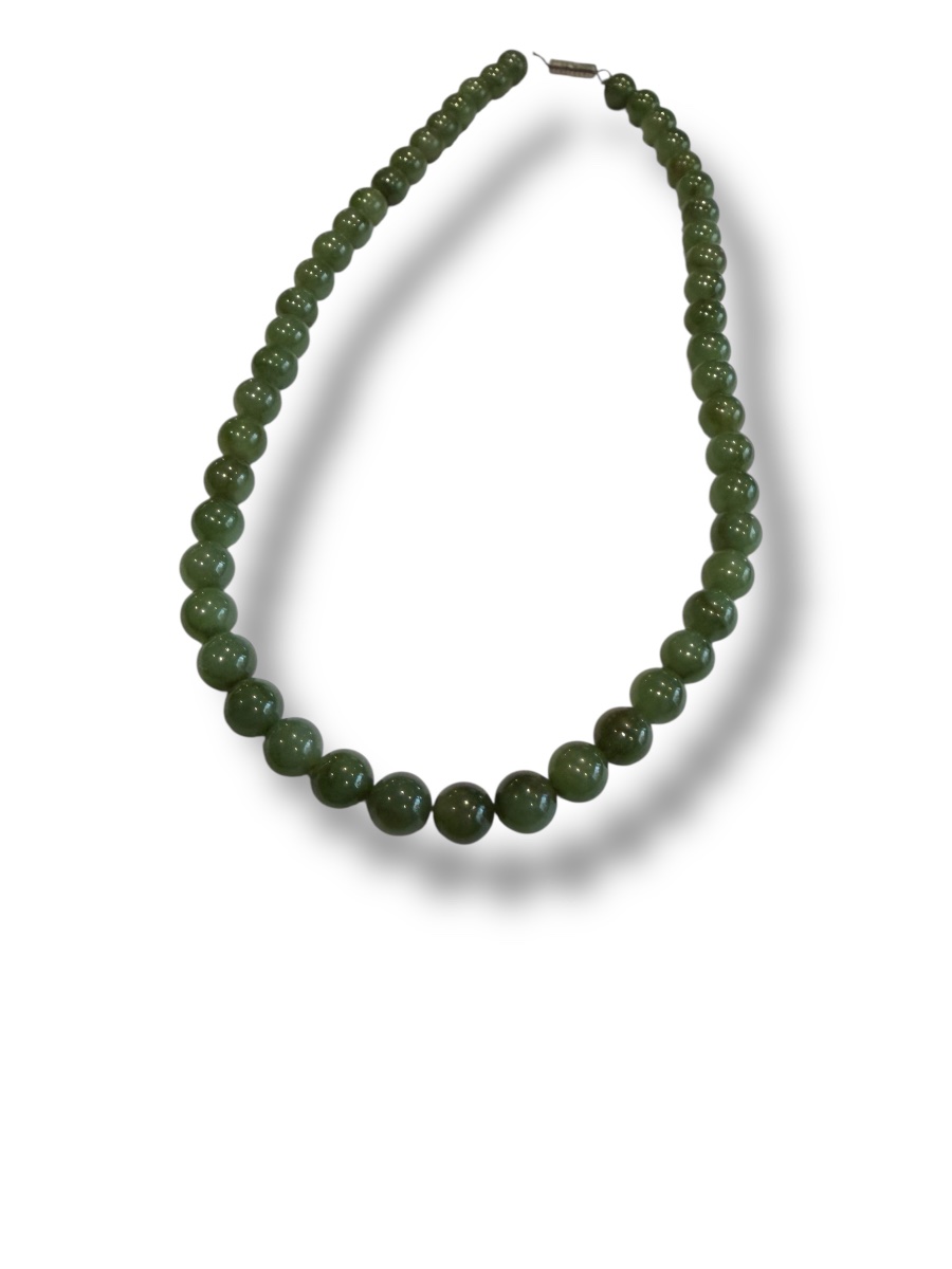 Collier chinois en perles de jade -photo-8