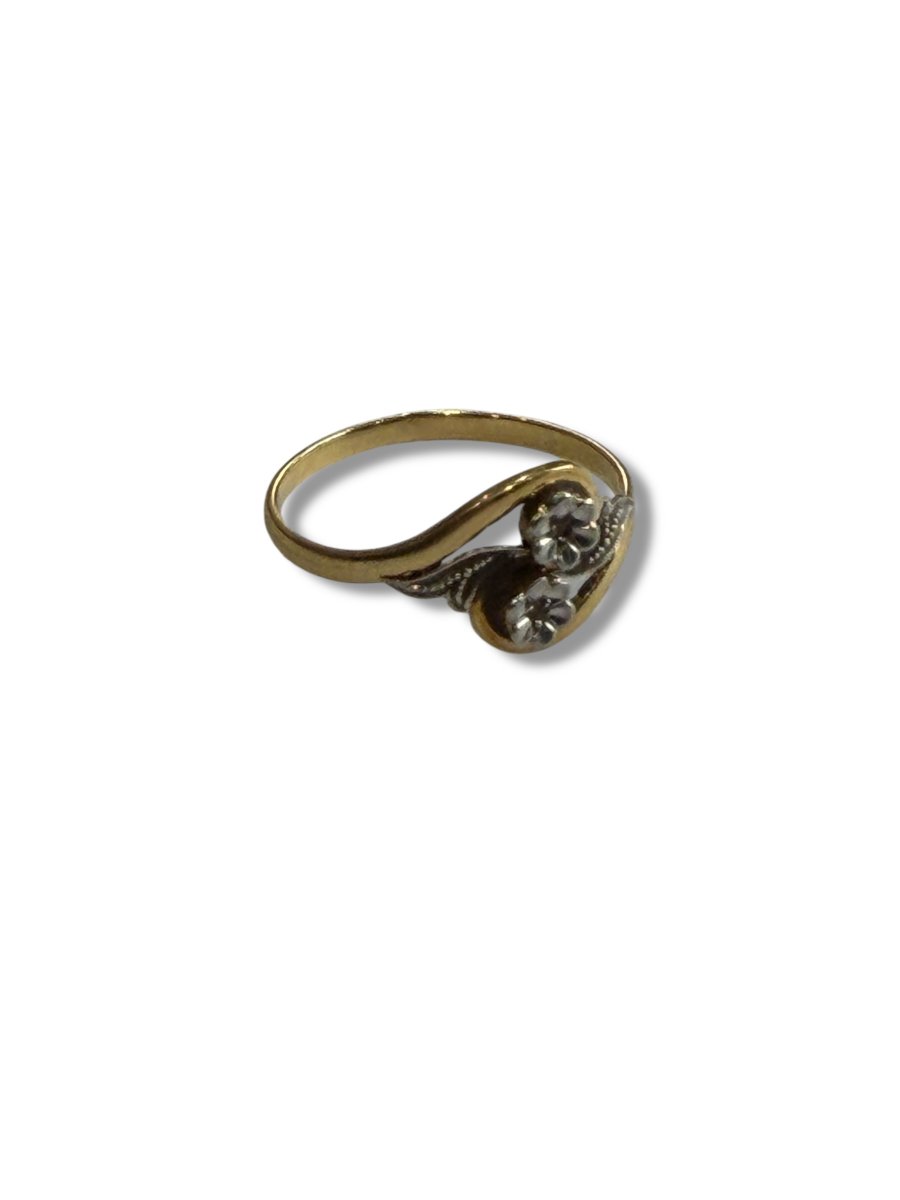 18-karat Gold Flower Motif Ring-photo-2