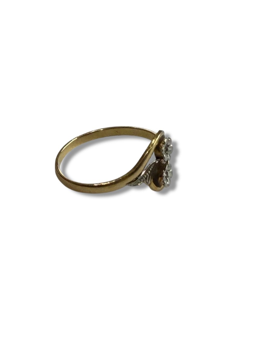 18-karat Gold Flower Motif Ring-photo-3