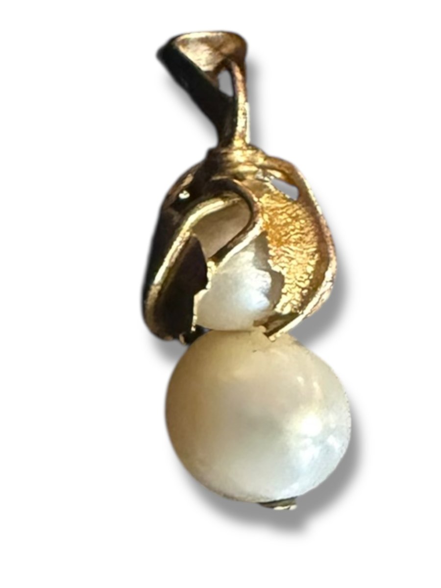 Pendentif or double perles baroques-photo-2
