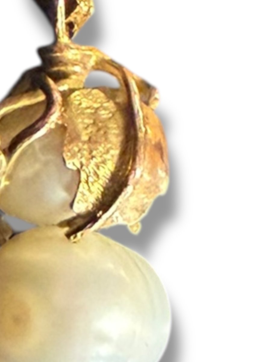 Pendentif or double perles baroques-photo-3