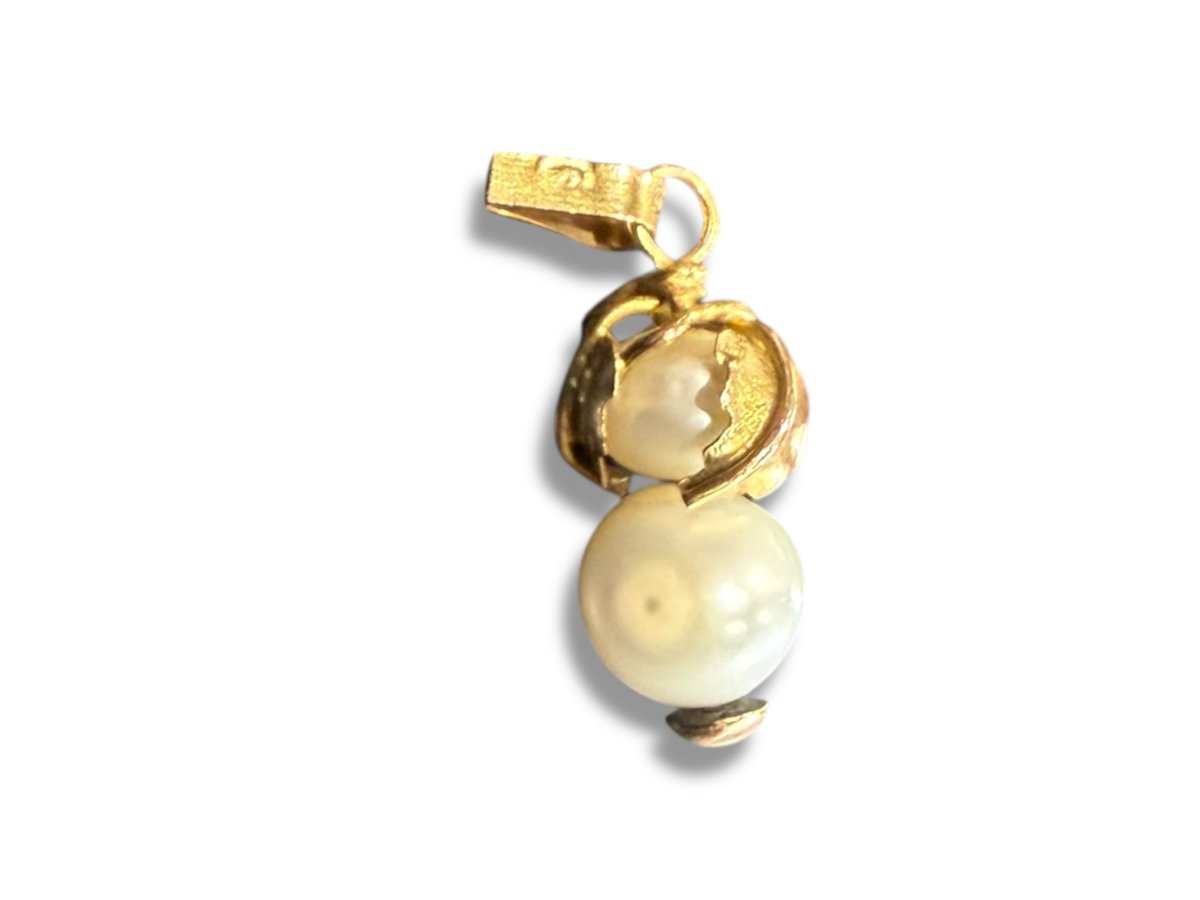 Pendentif or double perles baroques-photo-6