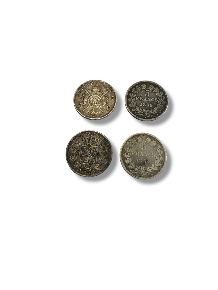 Ensemble de quatre pièces 5 francs argent-photo-2