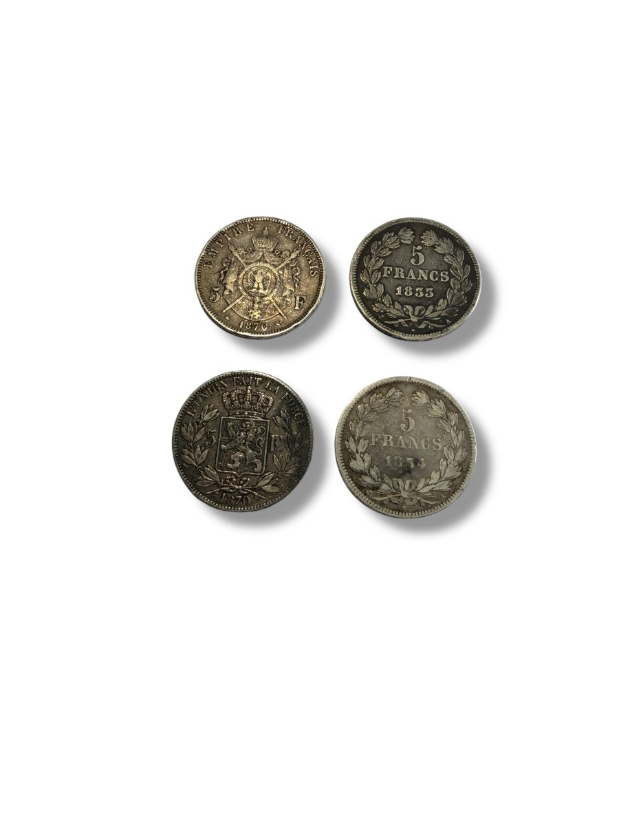 Ensemble de quatre pièces 5 francs argent-photo-3