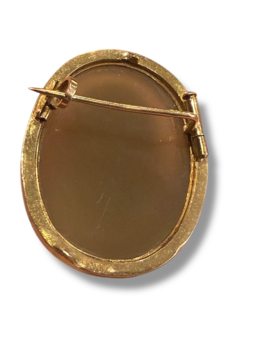 Important 19th Century Gold And Cameo Brooch On Agate-photo-8