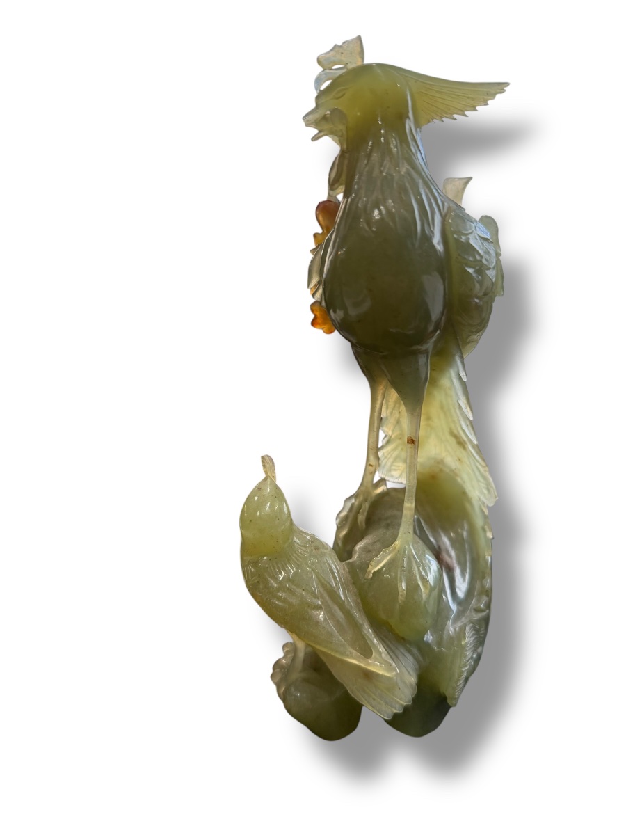 Chine Oiseaux en serpentine verte -photo-3