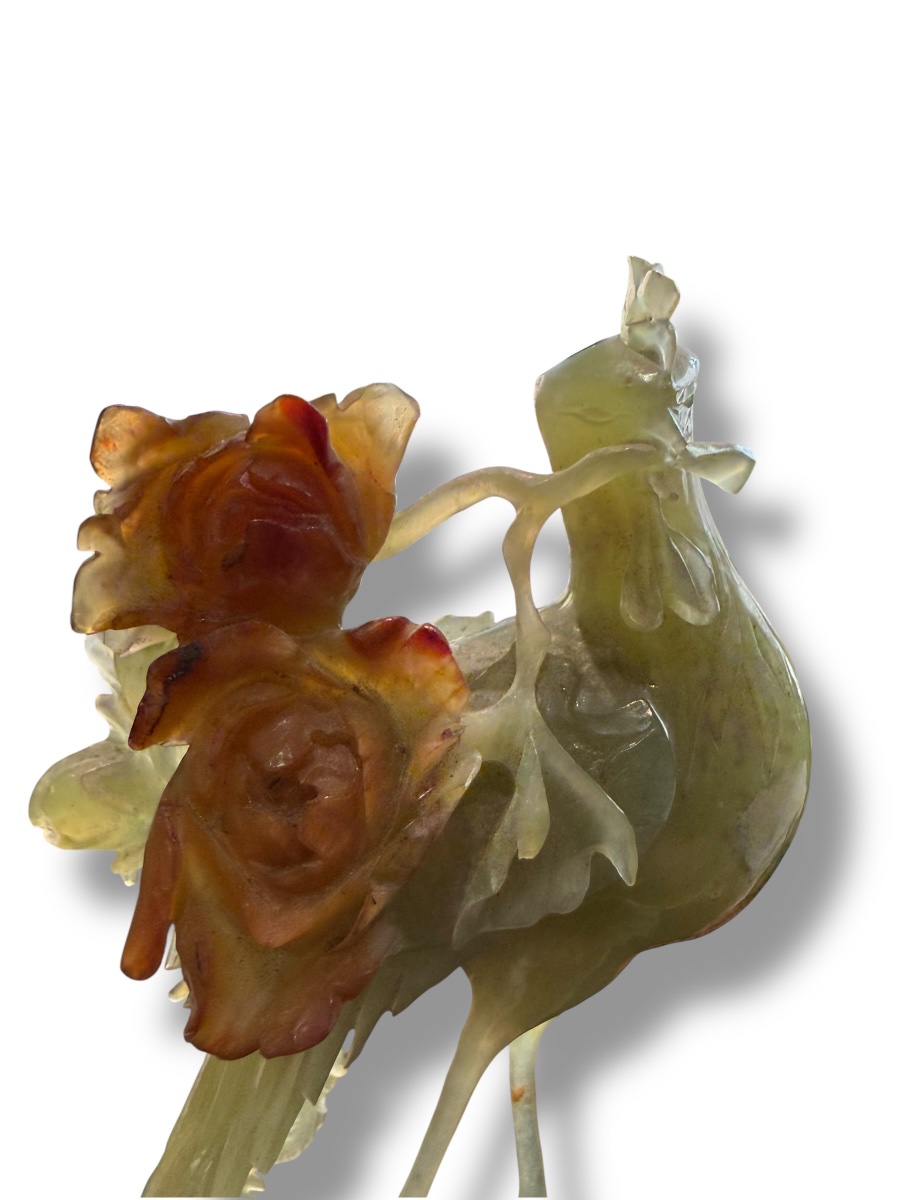 Chine Oiseaux en serpentine verte -photo-8