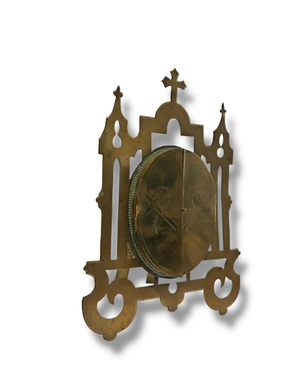 Oratoire de voyage Vierge à l'enfant XIXeme-photo-4