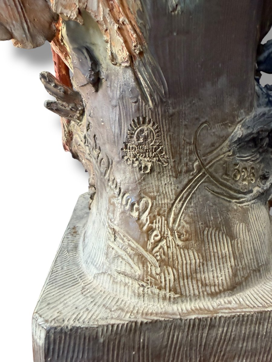 Stellmacher Polychrome Terracotta Bust Of An Oriental Woman-photo-1