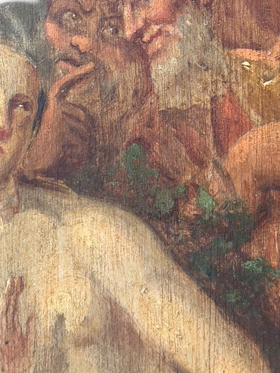 Susanna At Her Bath, Oil On Panel, 19th Century-photo-4