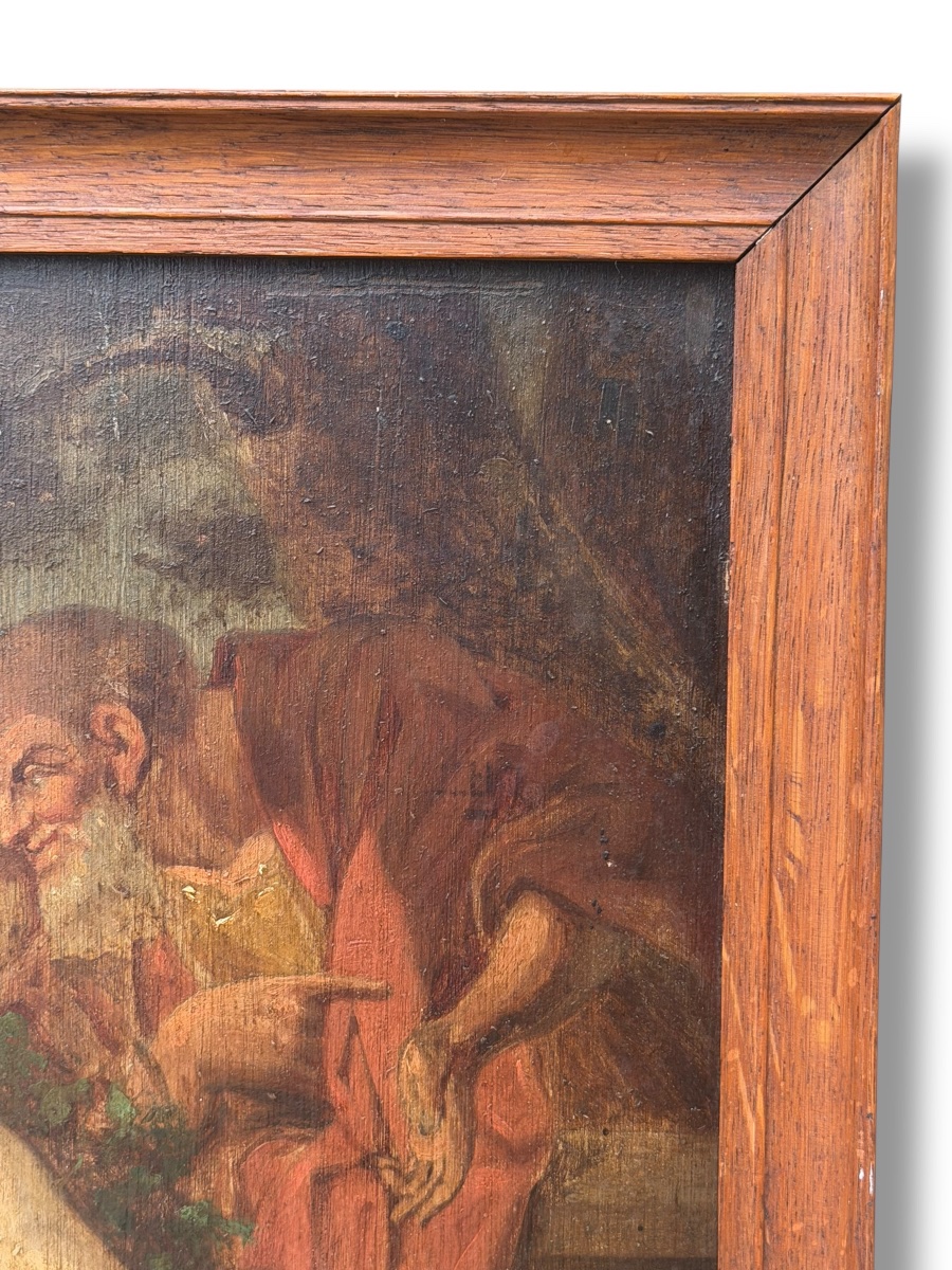 Susanna At Her Bath, Oil On Panel, 19th Century-photo-5