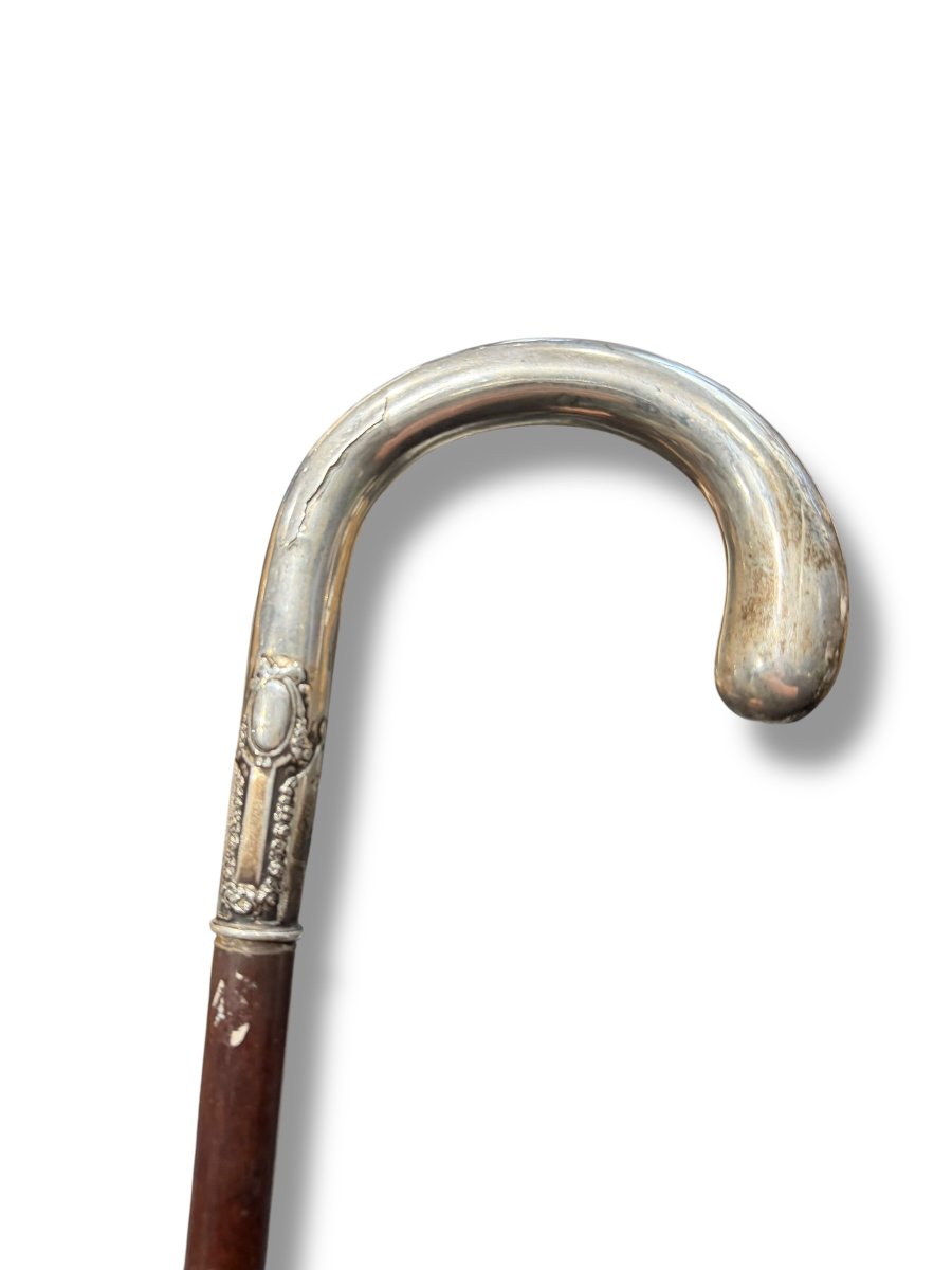 Canne pommeau en argent massif-photo-2