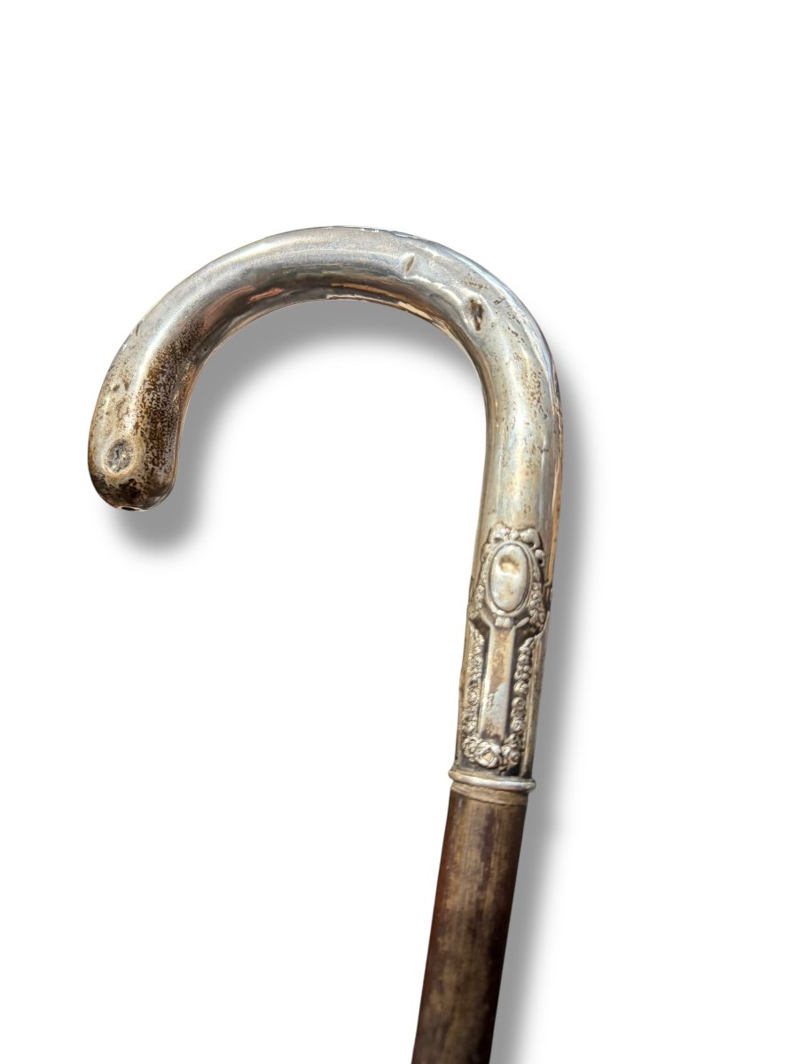 Canne pommeau en argent massif-photo-3