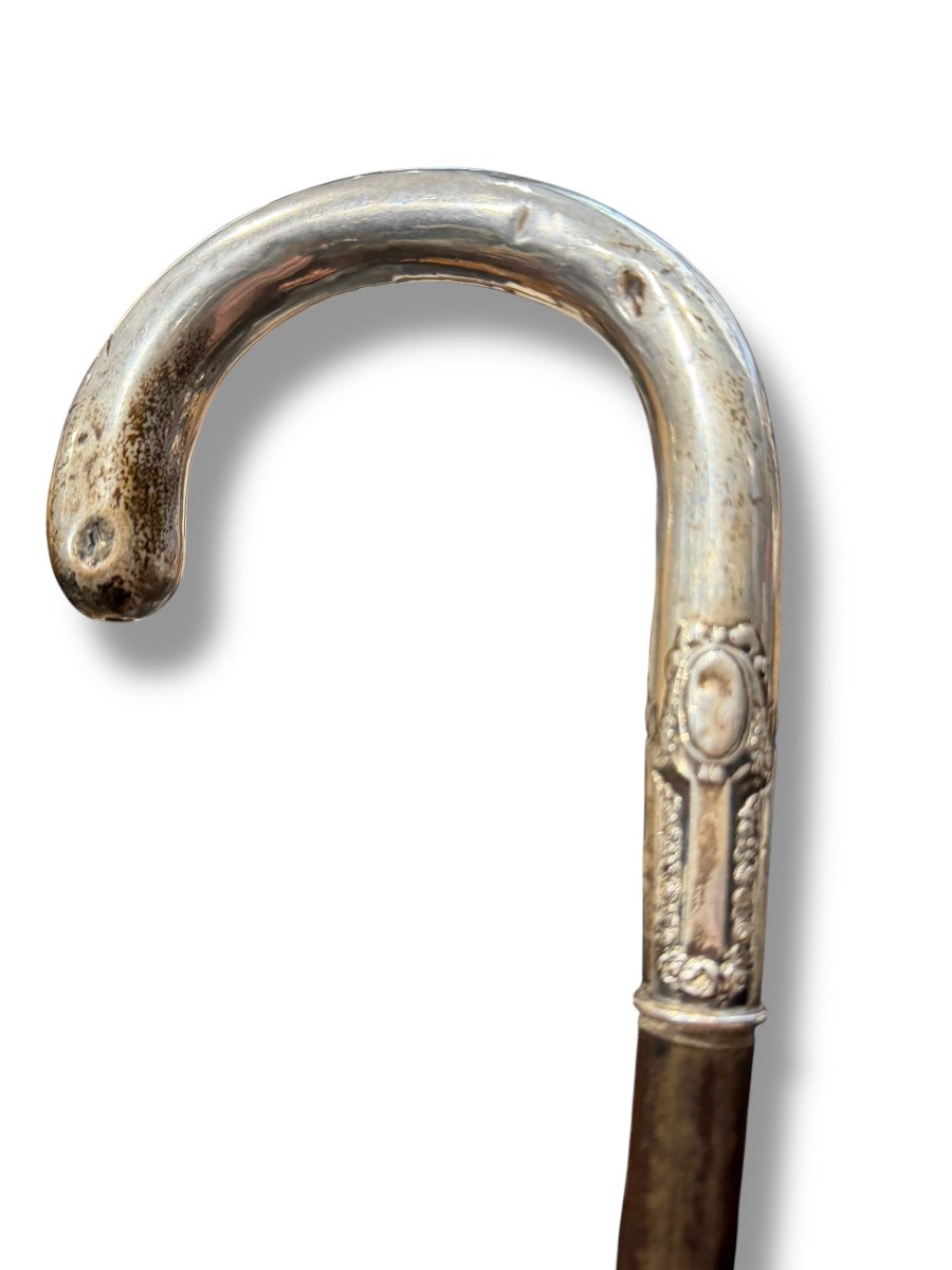 Canne pommeau en argent massif-photo-4