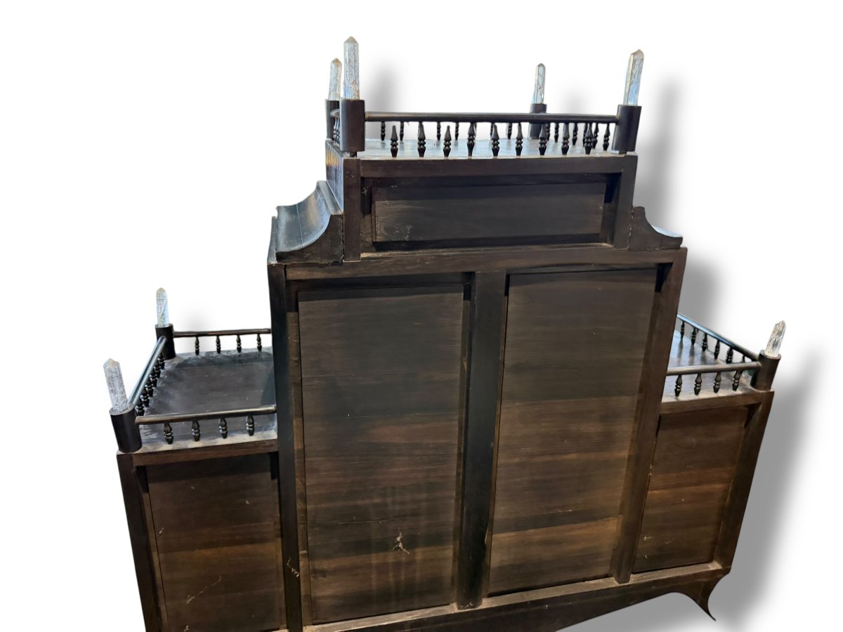 Cabinet en ébène céramique et pierres Nicole CHATIGNOL -photo-2