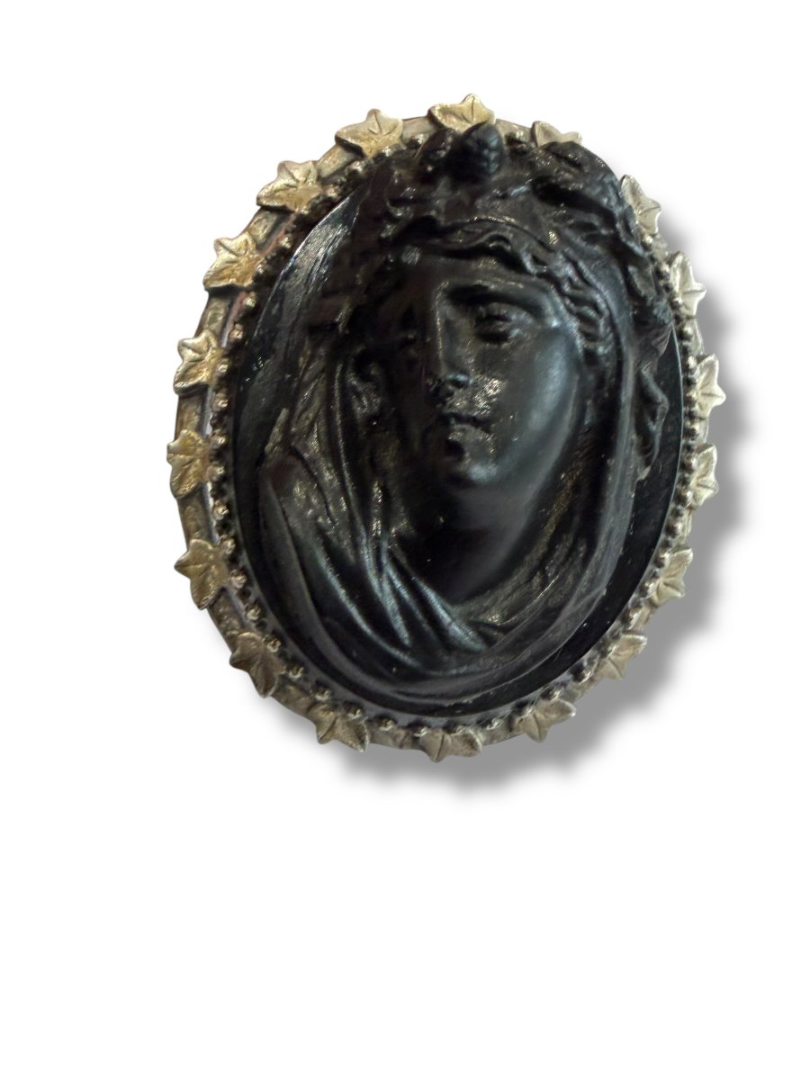 Grande broche camée noir XIXeme-photo-2