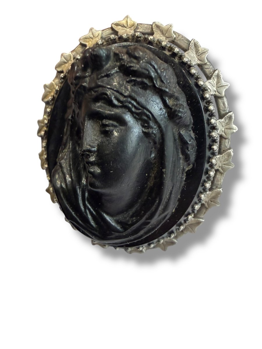 Grande broche camée noir XIXeme-photo-3