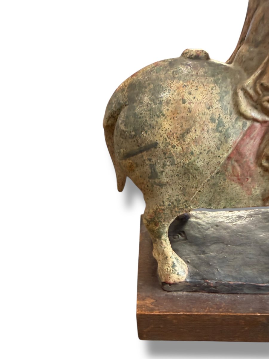 Chinese Polychrome Terracotta Sculpture In The Tang Style-photo-3