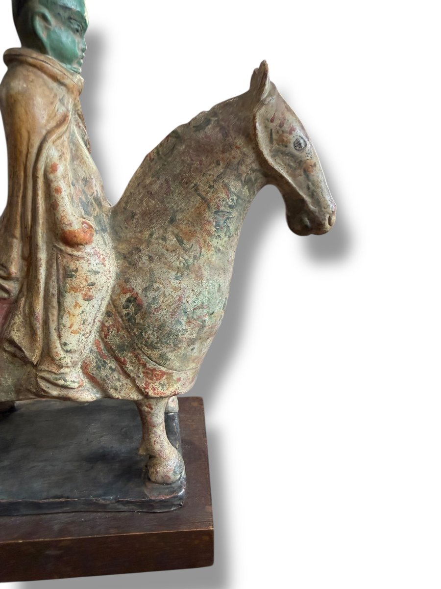 Chinese Polychrome Terracotta Sculpture In The Tang Style-photo-4