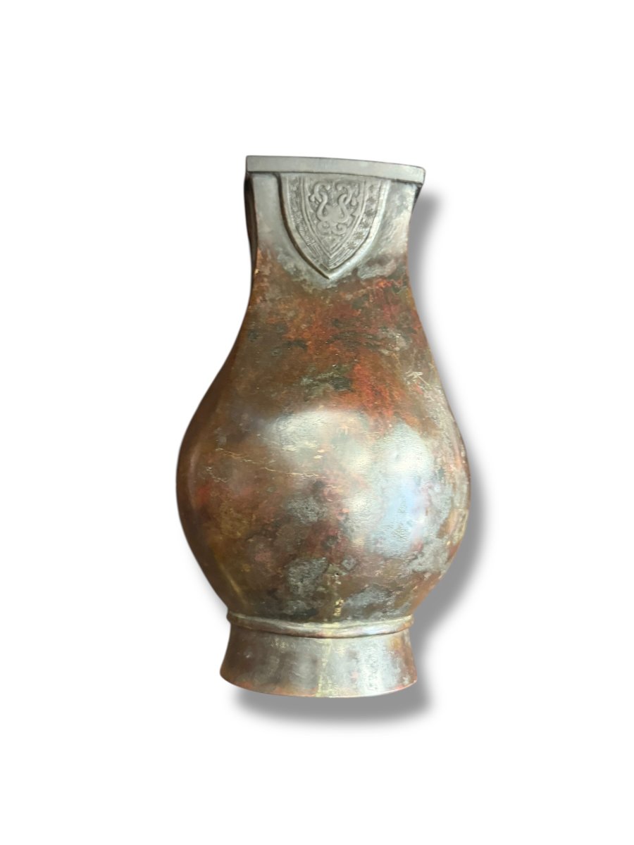 Important Fang Hu Bronze Vase In Han Or Tang Style-photo-5