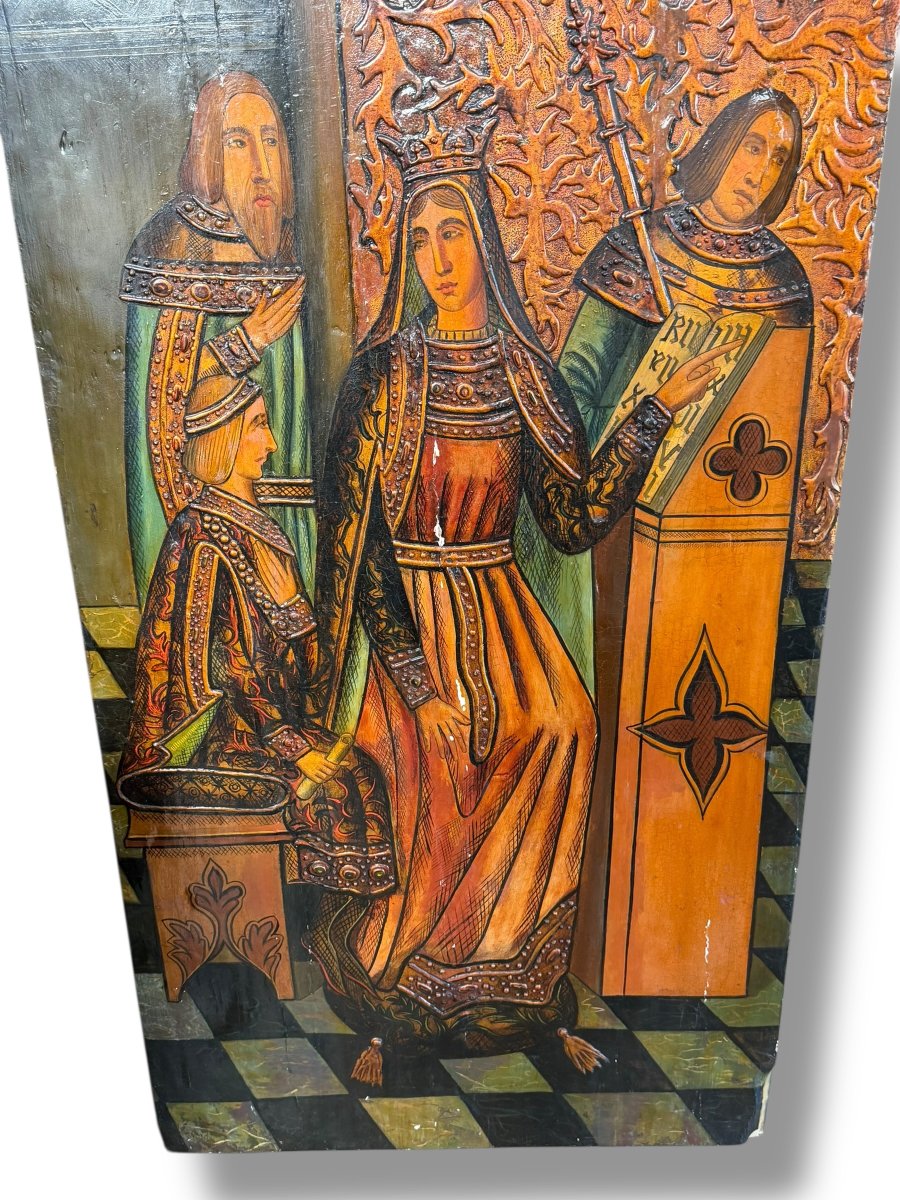 Huge Painting, Castilian School, The Royal Court-photo-3