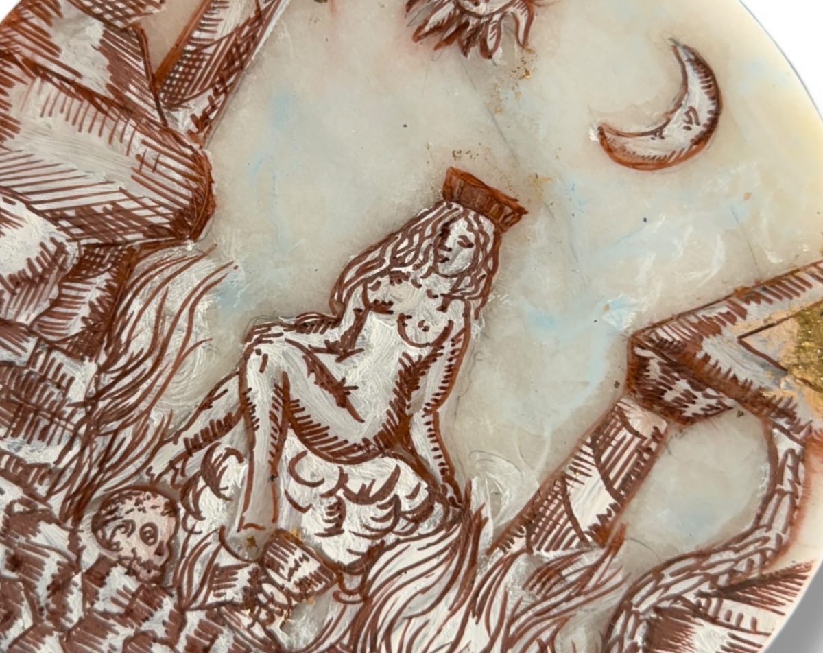 The Apocalypse Tondo Painted On Marble -photo-3