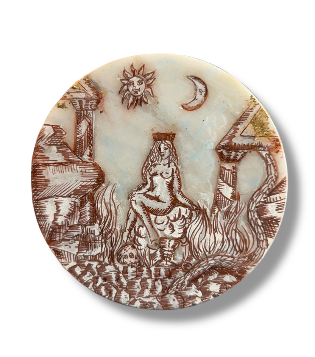 The Apocalypse Tondo Painted On Marble 