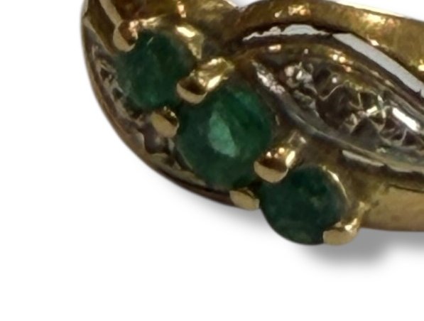 Bague or jaune et émeraude-photo-5