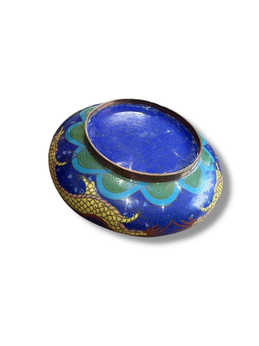 China Cloisonné Enamel Cup With Imperial Dragon -photo-2