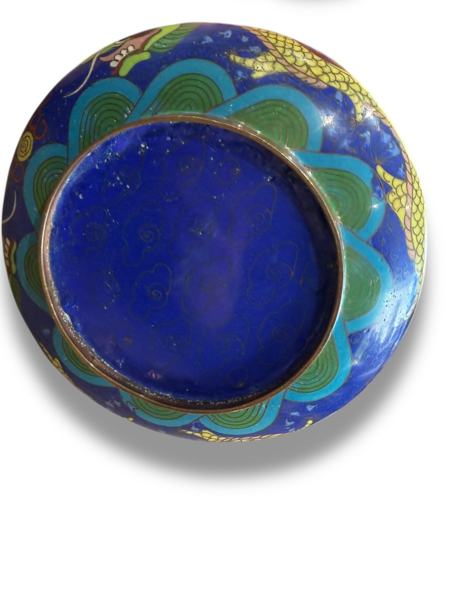 China Cloisonné Enamel Cup With Imperial Dragon -photo-3