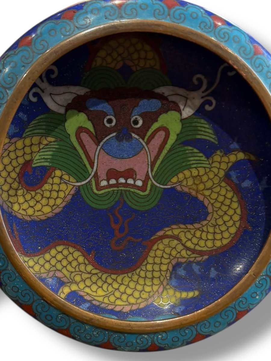 China Cloisonné Enamel Cup With Imperial Dragon -photo-2