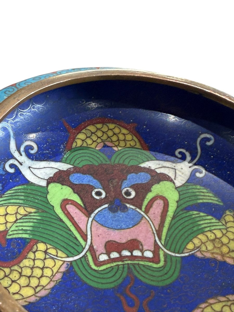 China Cloisonné Enamel Cup With Imperial Dragon -photo-5