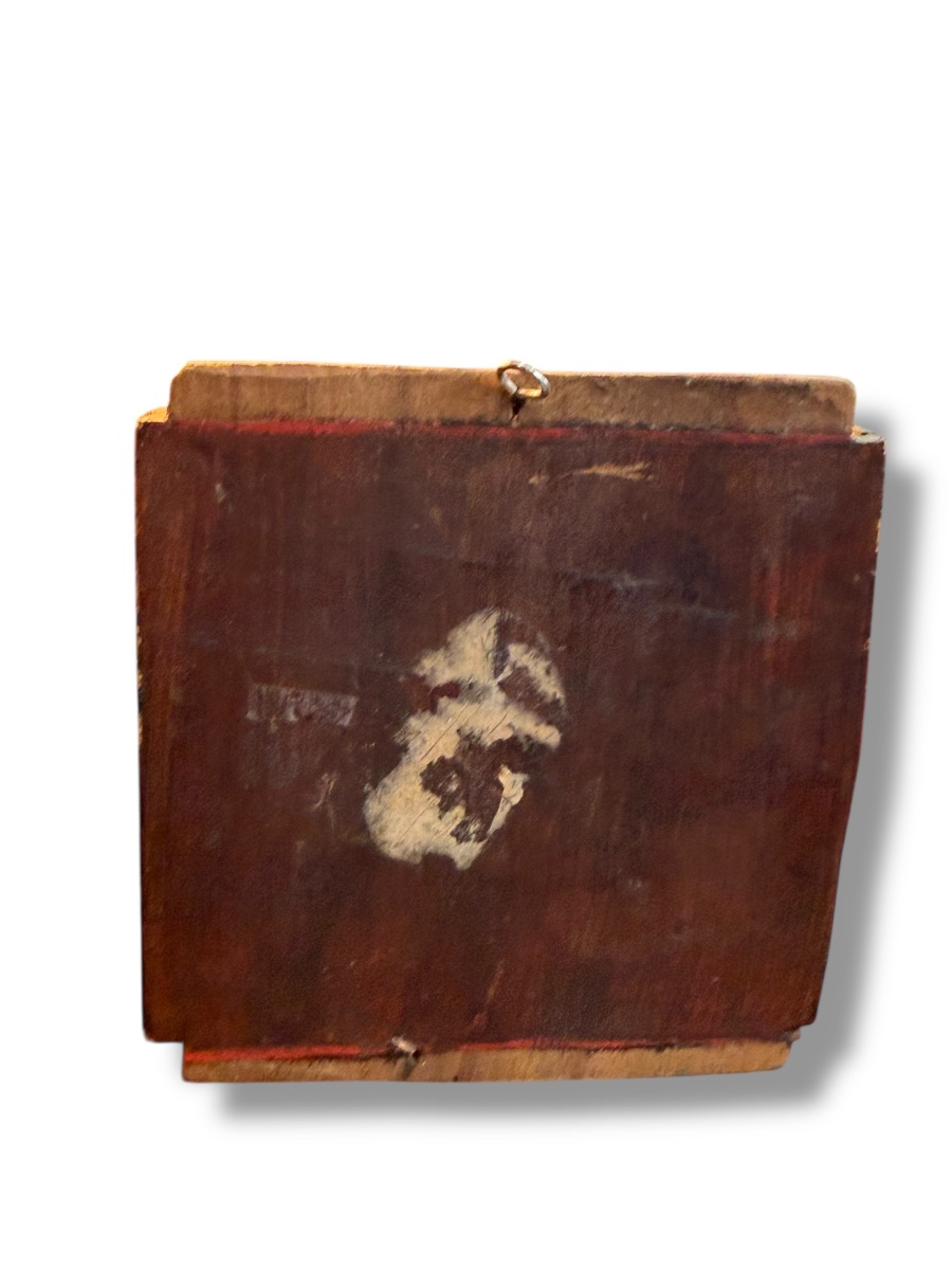 Bas relief en bois polychrome doré Chiné XIXeme-photo-4