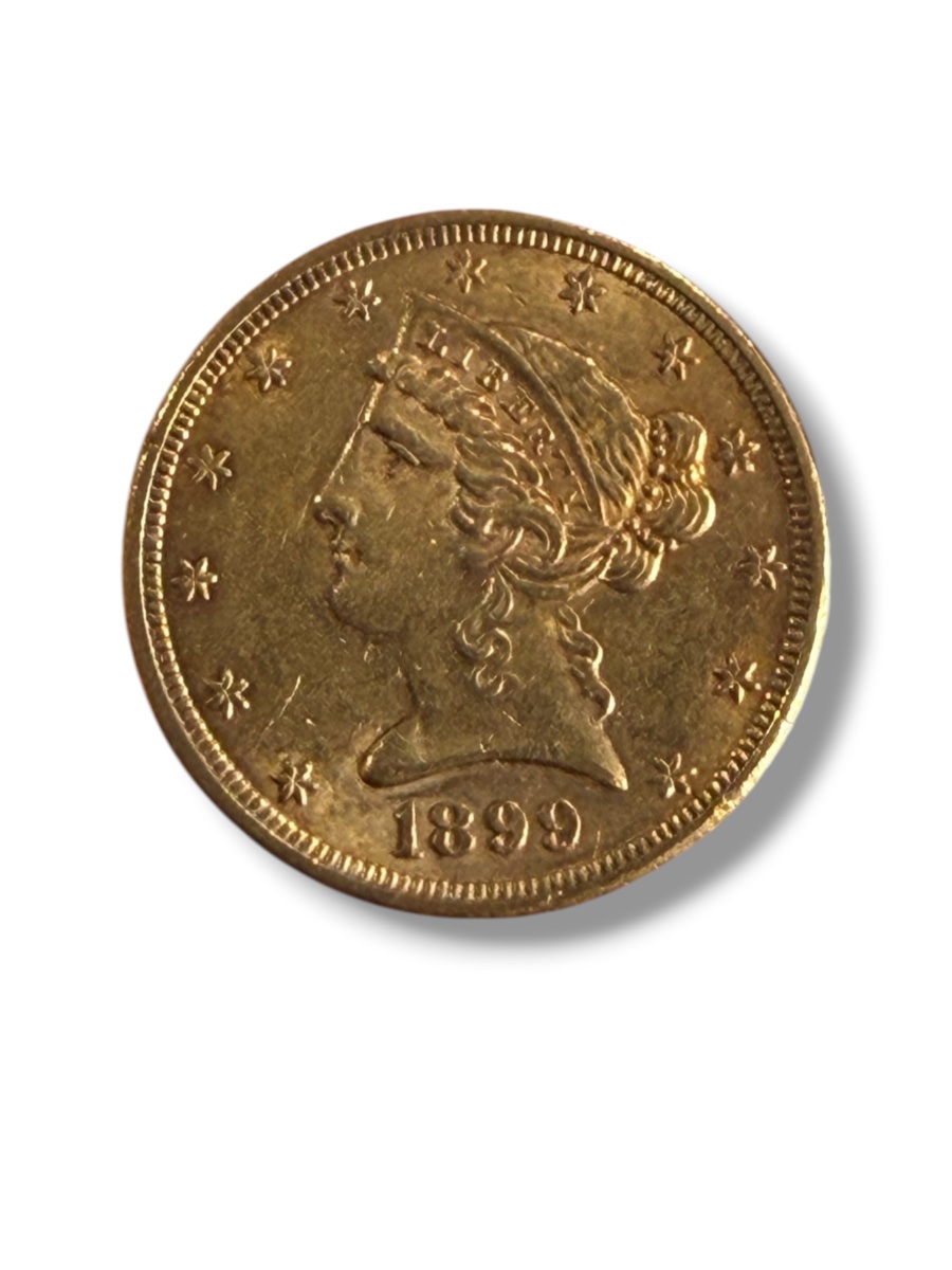 Pièce 5 dollars or Liberty 1899-photo-3