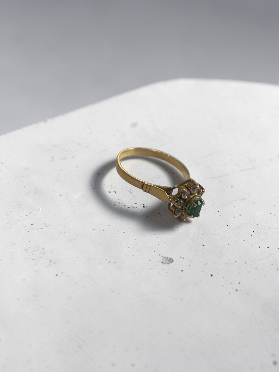 Bague émeraude et or jaune 18 carats -photo-3