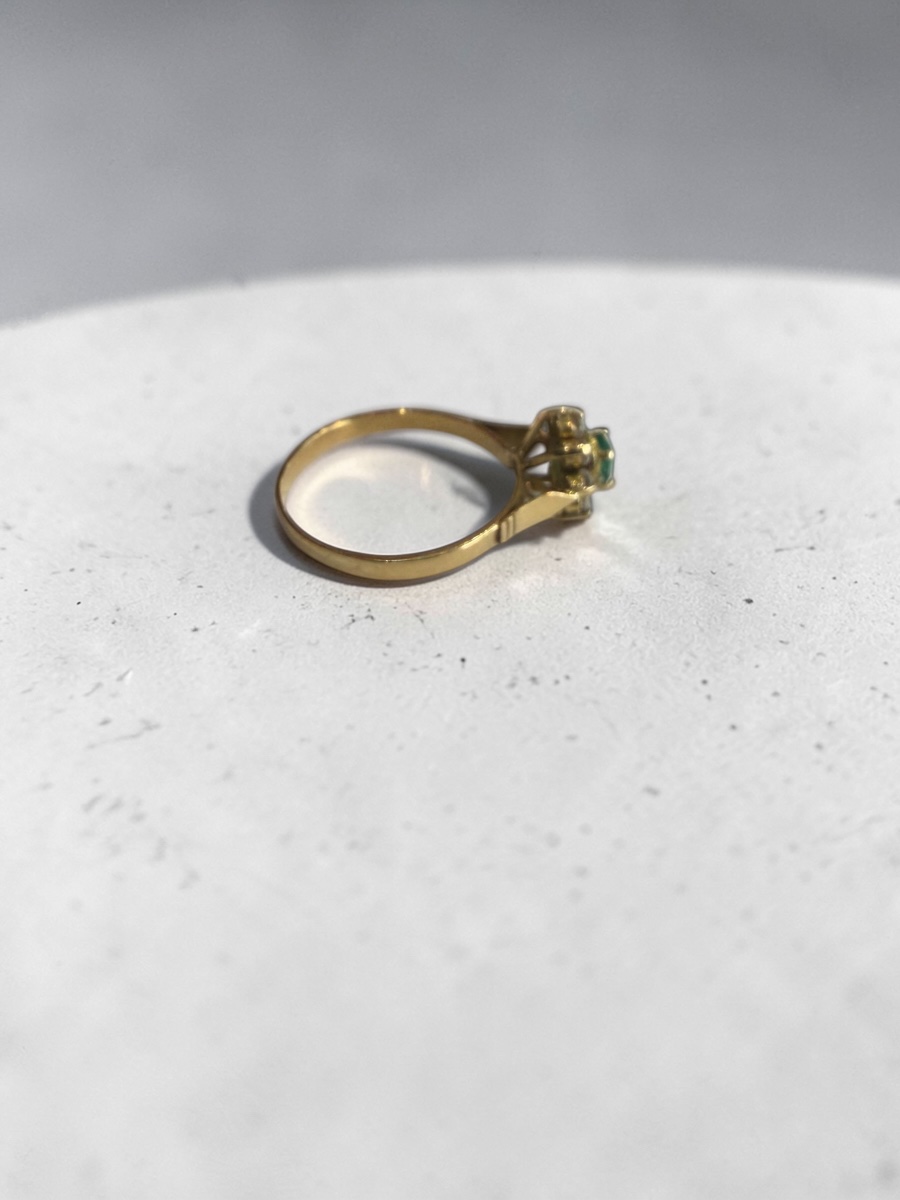 Bague émeraude et or jaune 18 carats -photo-4