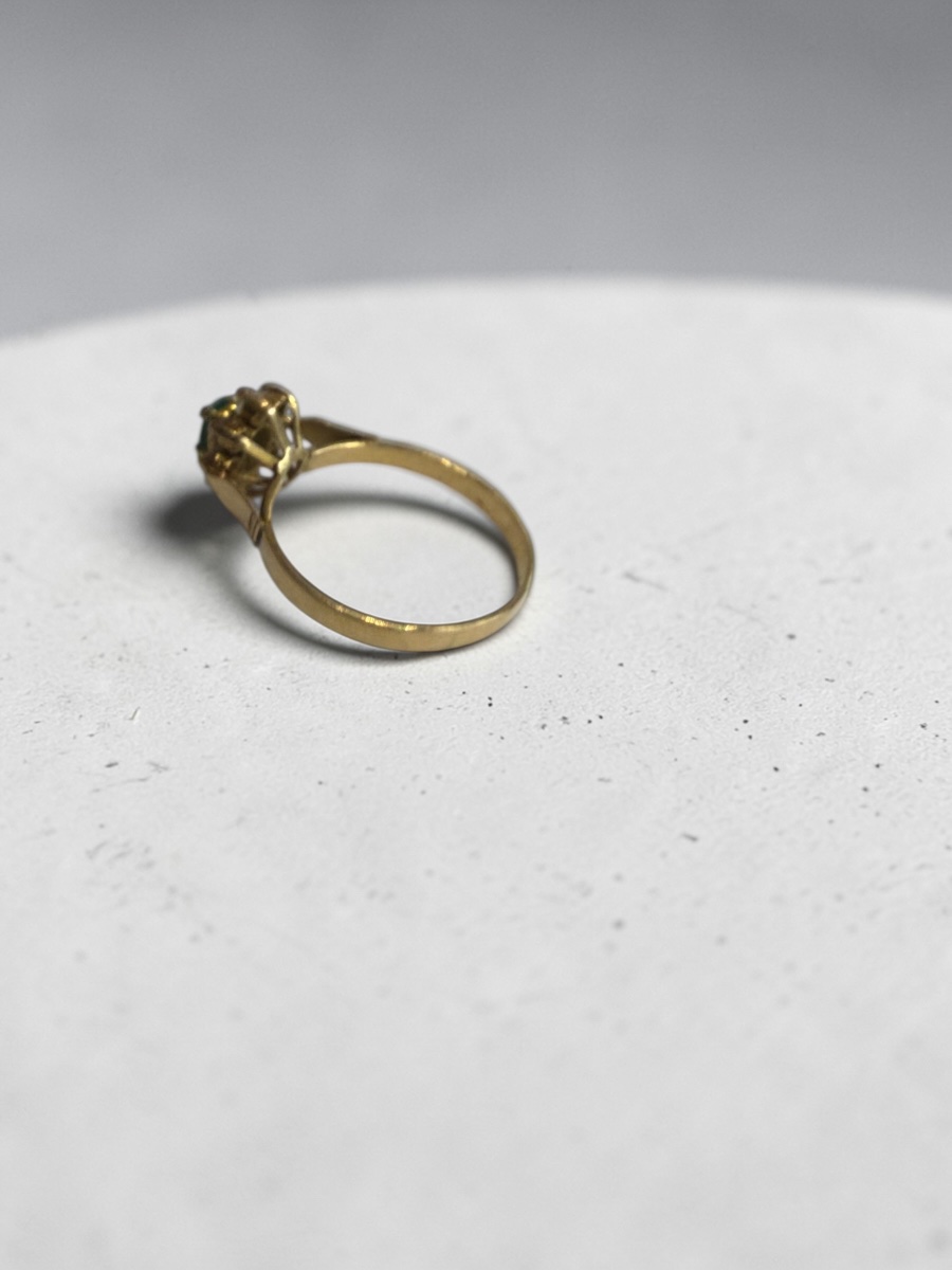 Bague émeraude et or jaune 18 carats -photo-1