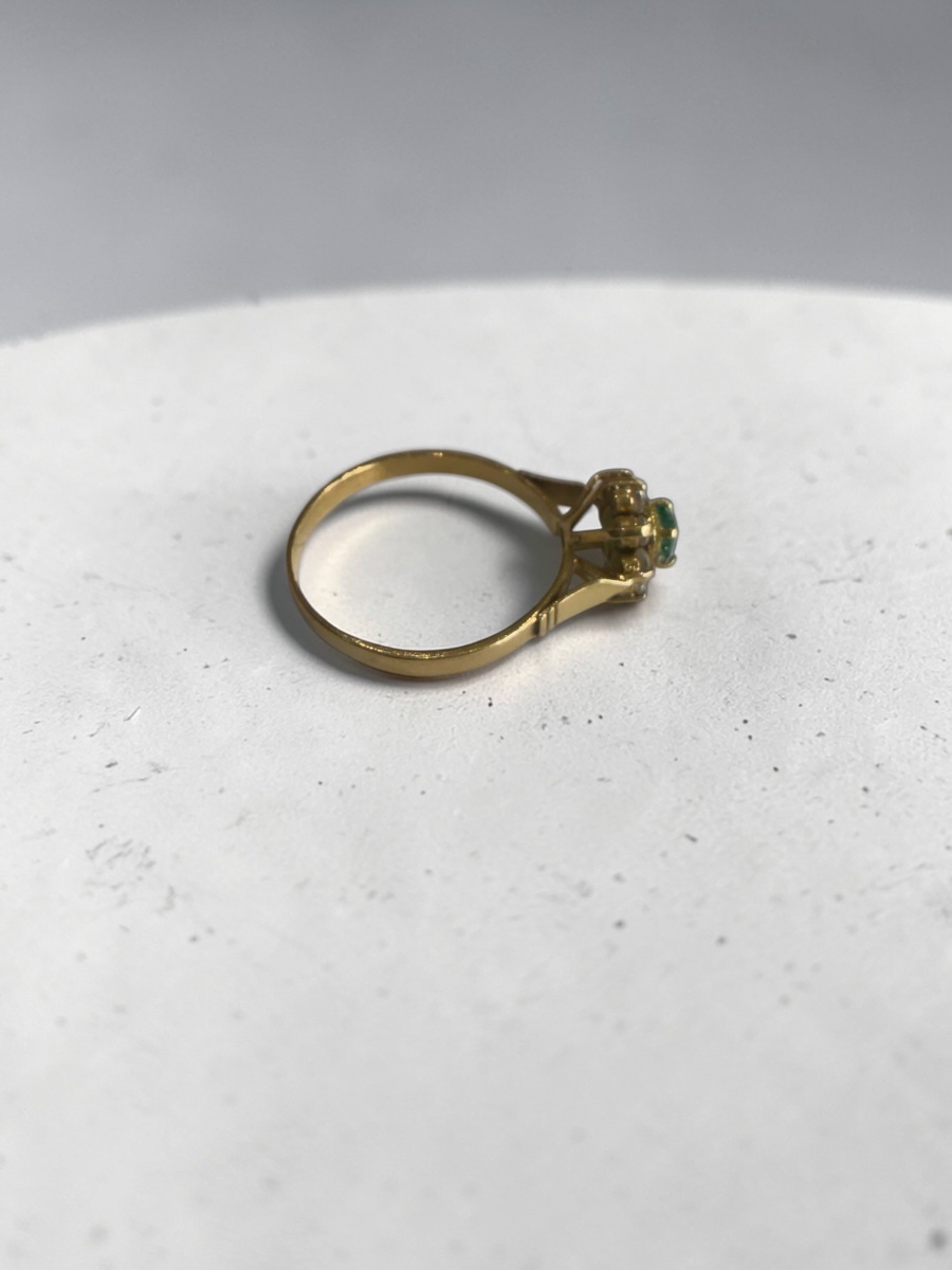 Bague émeraude et or jaune 18 carats -photo-4