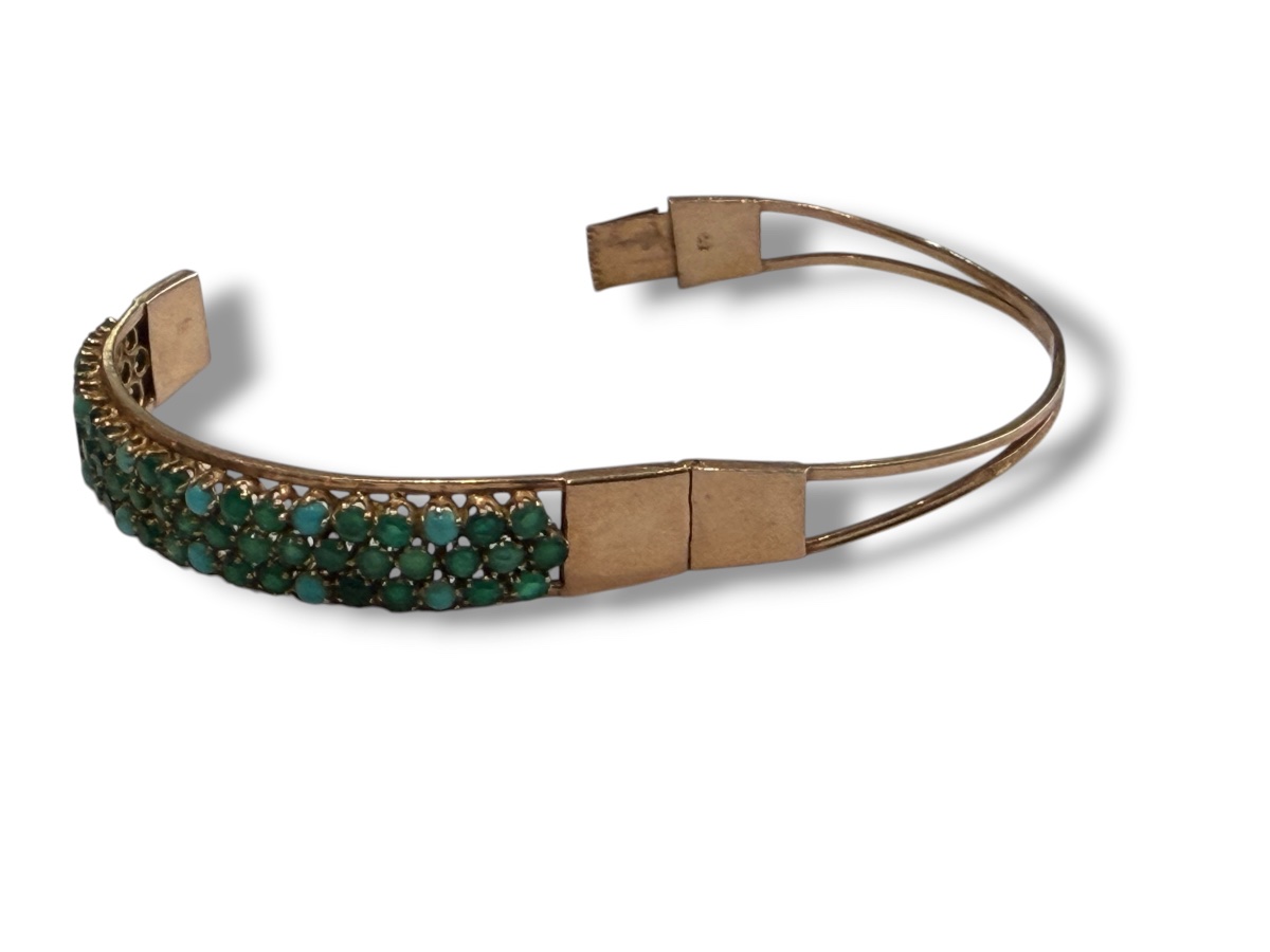 14-karat Gold Bracelet With Blue And Green Stones-photo-2