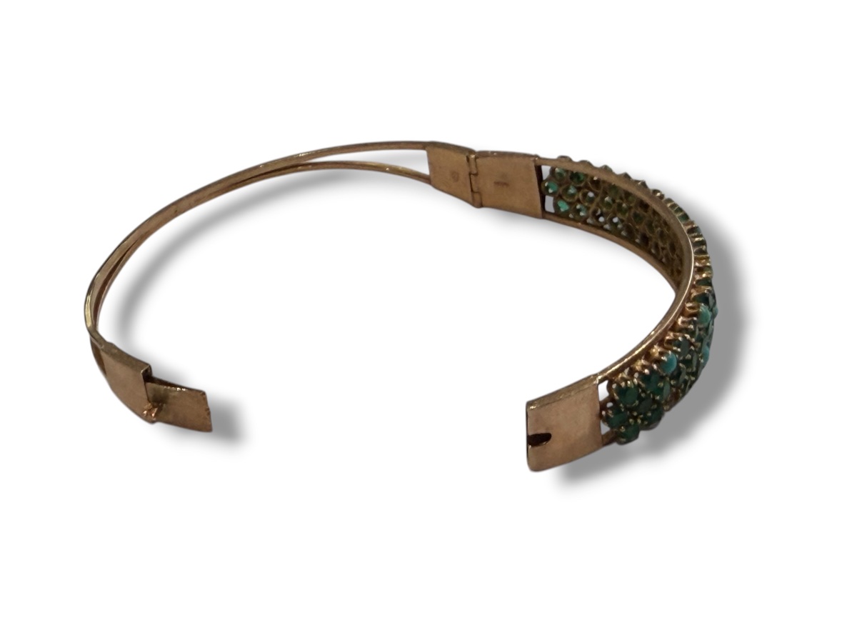 14-karat Gold Bracelet With Blue And Green Stones-photo-3